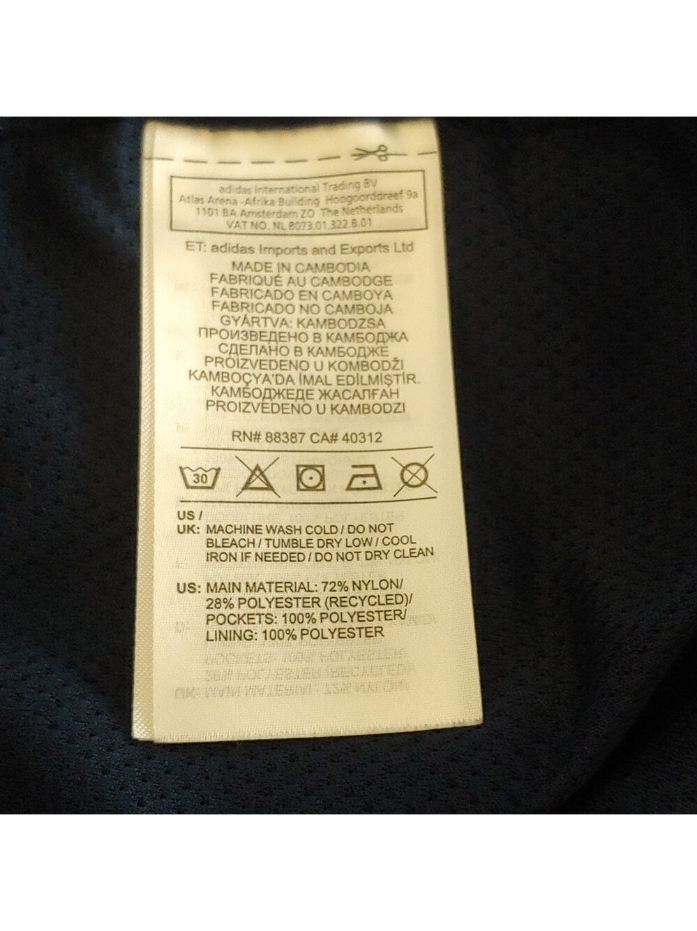 Adidas Men's Lightweight Windbreaker, Navy-Large - Picture 9 of 14